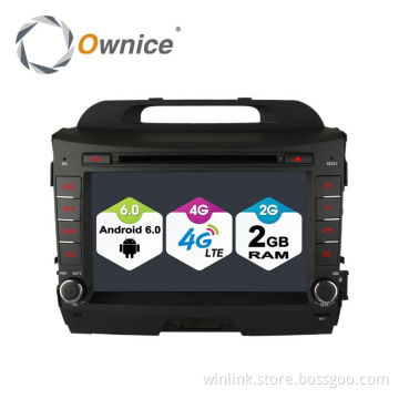 Wholesale Quad Core Android 6.0 GPS navigation for Kia Sportage R built in wifi 4G LTE support rear camera
